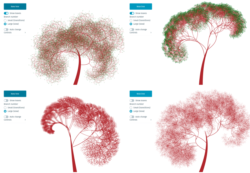 Svelte fractal trees
